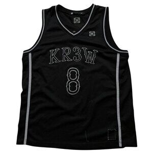 KR3W Basketball Jersey Mens Size M Skateboarding Mesh Black Vintage Y2K